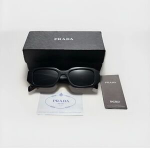 Prada PR17WS 1AB5S049 Women's Sunglasses 49 mm Black / Dark Grey Lens